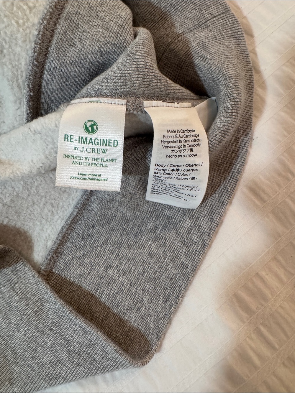 J. Crew Men's Grey Oarsman Logo Crewneck Sweater - L - Worn Once - Picture 8 of 9